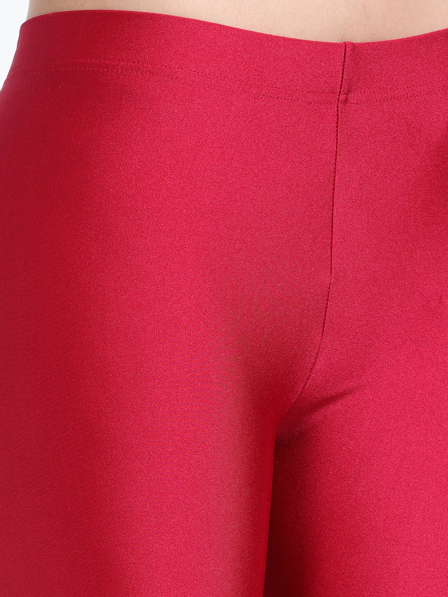 Nylon Shimmer Leggings Spandex for Women - Dark Red