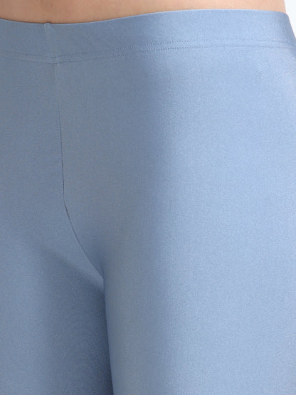 Nylon Shimmer Leggings Spandex for Women - Steel Grey