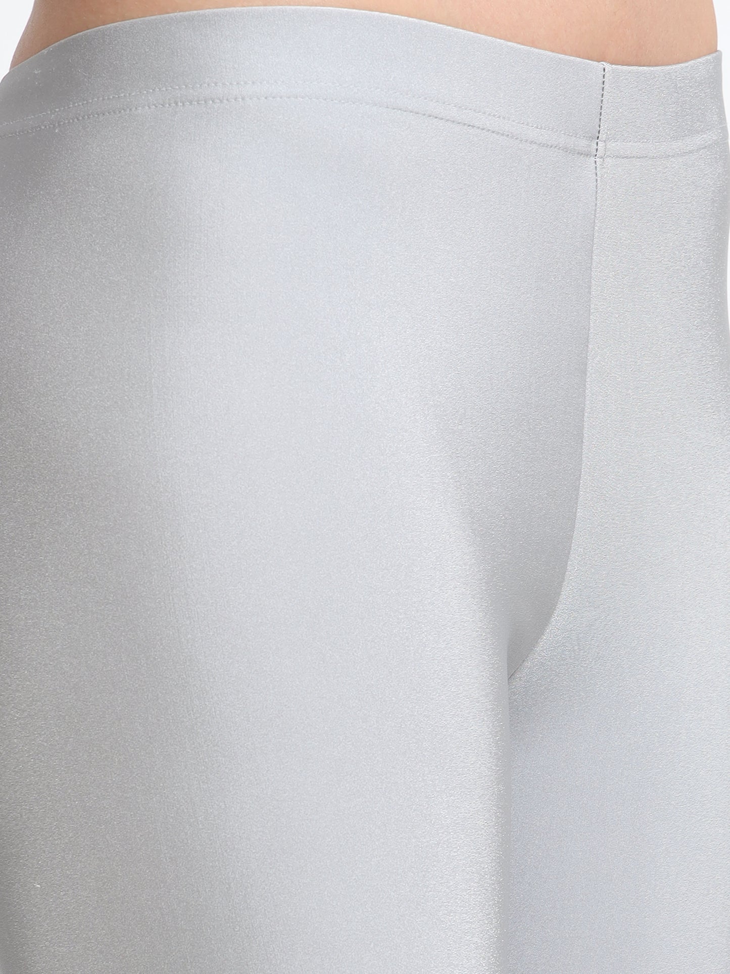 Nylon Shimmer Leggings Spandex for Women - Silver